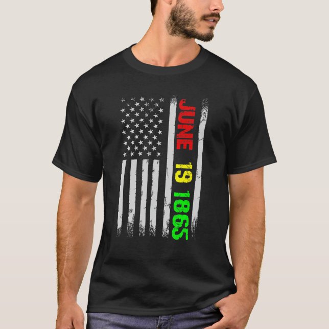 Camiseta Juneteenth Flag June 19 1865 Black History Junetee (Frente)