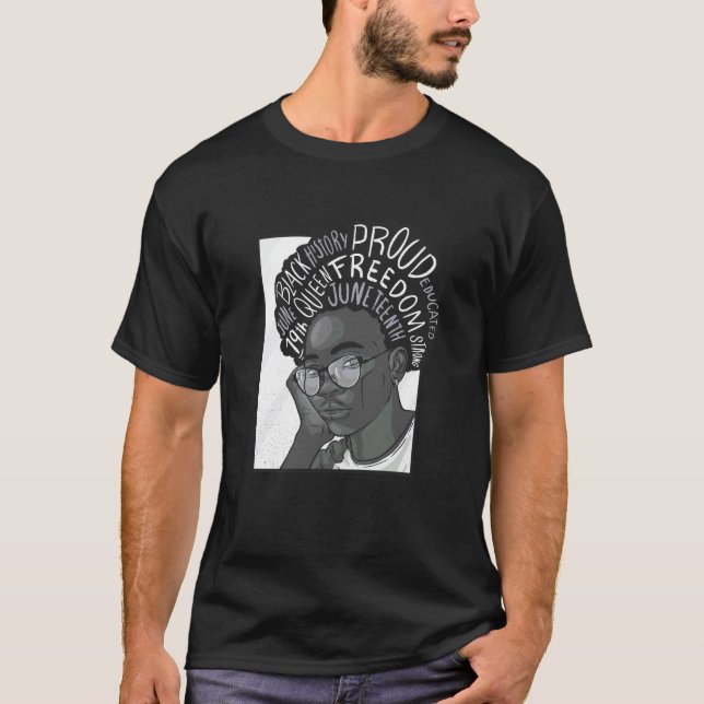 Camiseta JUNETEENTH Garota. Forte. Educada. Orgulhosa. Meme (Frente)