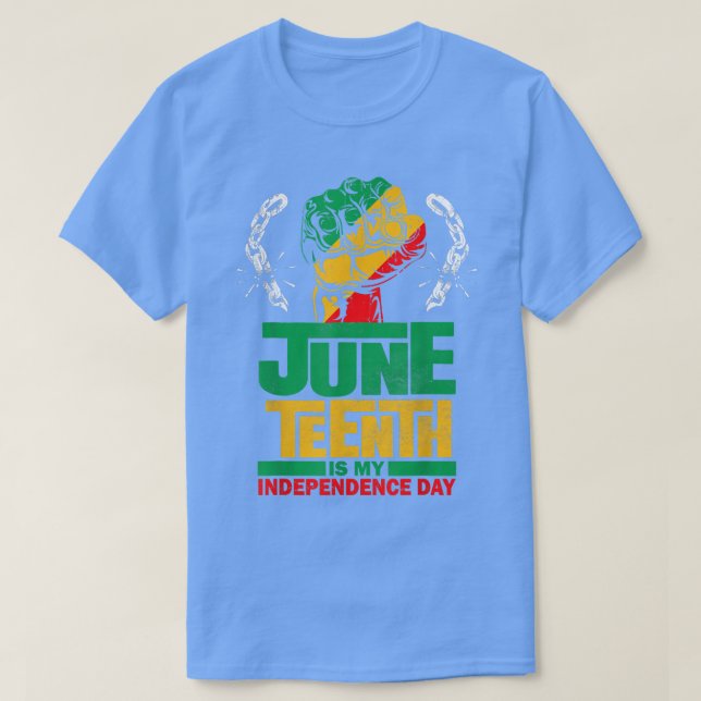 Camiseta Juneteenth is my Independence day Black king Queen (Frente do Design)