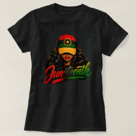 Camiseta Juneteenth Mulheres Afro Negras Melanina Liberdade