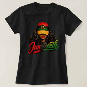 Camiseta Juneteenth Mulheres Afro Negras Melanina Liberdade