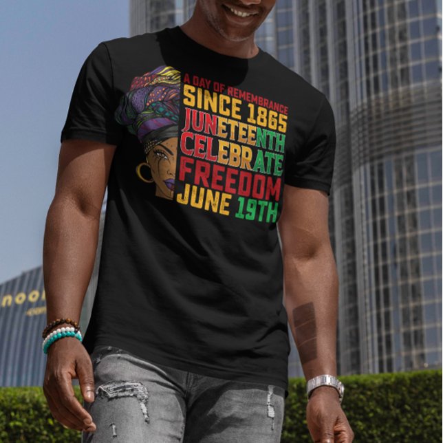 Camiseta Juneteenth Um Dia De Lembrança Liberdade Negra (Criador carregado)