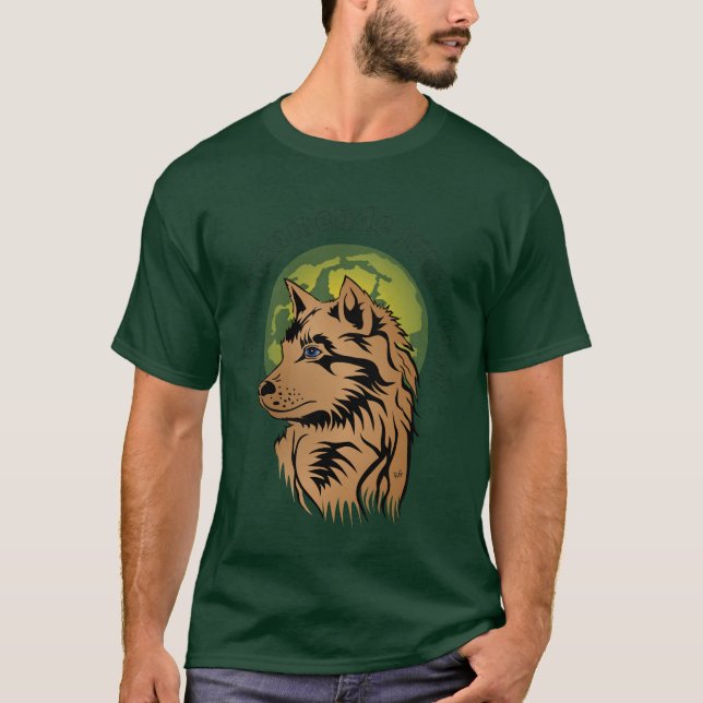 Camiseta junger träumender Wolf (Frente)