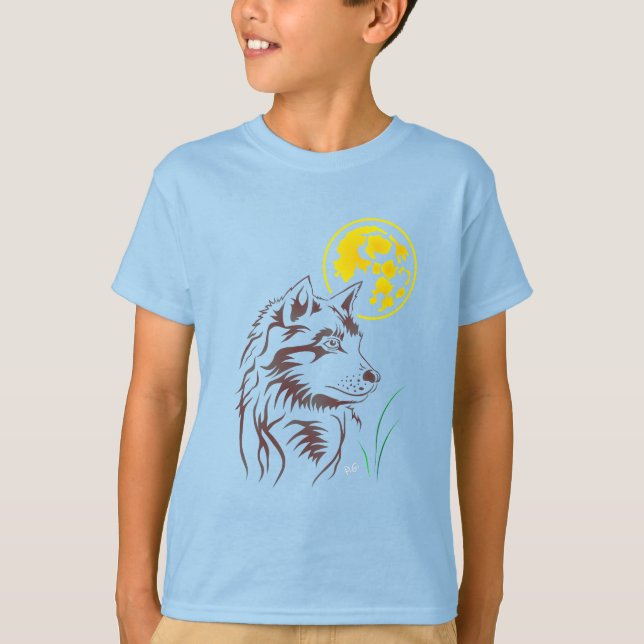 Camiseta junger träumender Wolf T-Shirt (Frente)