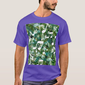 Camiseta Jungle Boogie Green Watercolor Music Note Silhouet