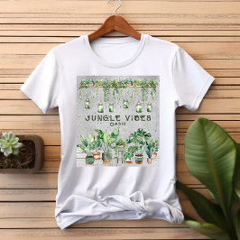 Camiseta Jungle Vibes Oasis Plantas Verticais do Jardim