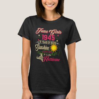 Camiseta Junho 1945 1945º Aniversário Junho Meninas 1945 78