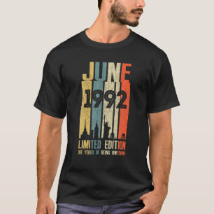 Camiseta Junho 1992 30 Aniversário 30 Anos 1992 Aniversár