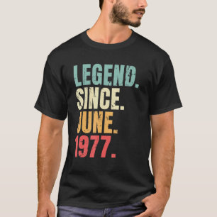 Camiseta Junho Aniversário 1977 Legenda Desde 1977 Retro