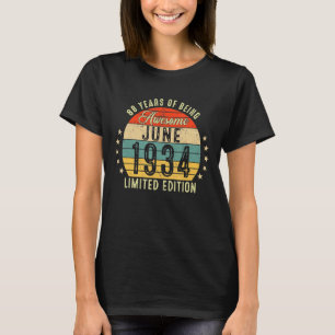 Camiseta Junho De 1934 88º Aniversário 88 Anos De Esforço