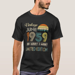 Camiseta Junho De 1959 Vintage 63 Anos Aniversário