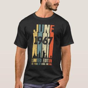 Camiseta Junho De 1967 55 Aniversário De 55 Anos De Idade 1