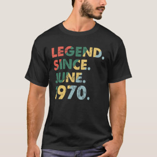 Camiseta Junho De 1970 Legenda Do Ano Legendário 1970 Desde