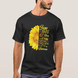 Camiseta Junho De 1975 Girassol Há 47 Anos Misturado