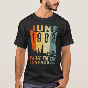 Camiseta Junho de 1983 39º aniversário 39 anos 1983 Anivers