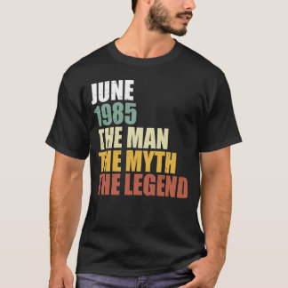 Camiseta Junho de 1985 - Vintage Man Myth Legend 35º Aniver