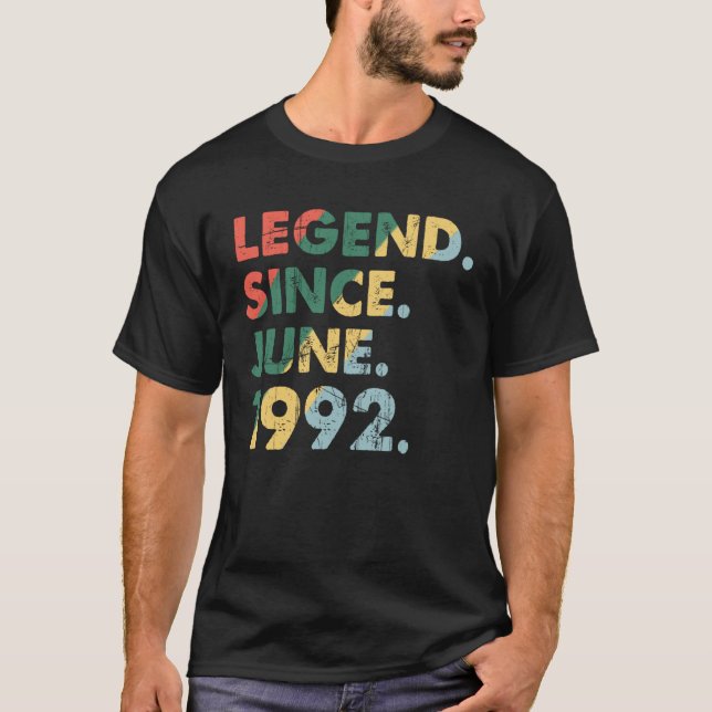 Camiseta Junho De 1992 Ano Legendário 1992 Legenda Retroati (Frente)