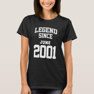 Camiseta Junho De 2001 22ª Legenda De Aniversário De 22 Ano