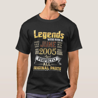 Camiseta Junho De 2005 16 Anos De Idade 16 Legendas De Aniv