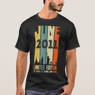Camiseta Junho De 2011 10 Aniversário 10 Anos De Idade 2011