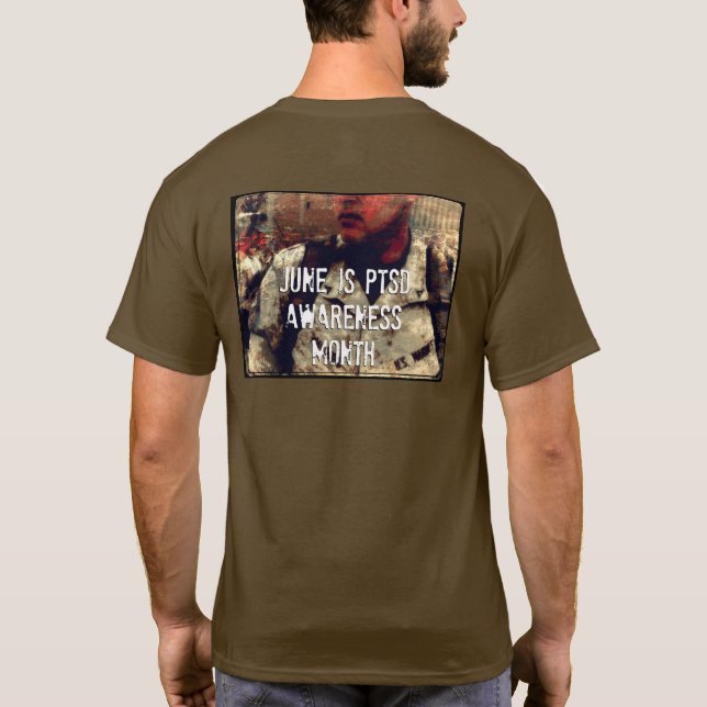 Camiseta Junho é o Mês de Consciência PTSD (Verso)