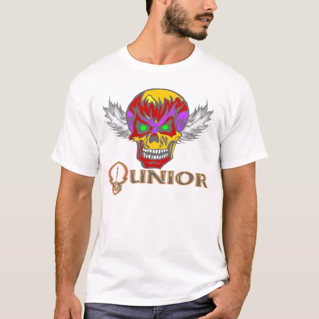 Camiseta Júnior - asas do crânio (Frente)