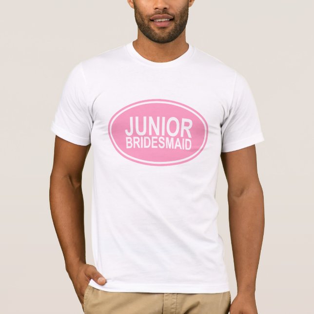 Camiseta Junior Bridesmaid Wedding Oval Pink (Frente)