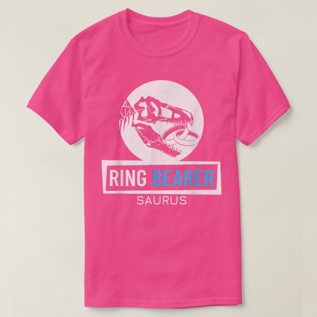 Camiseta Junior Ring Bearer Saurus Wedding Party Kids Ring  (Frente do Design)