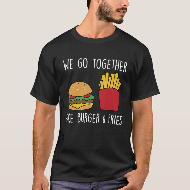 Camiseta Juntar Fries Cheeseburger Burger Rápido Burger de  (Frente)