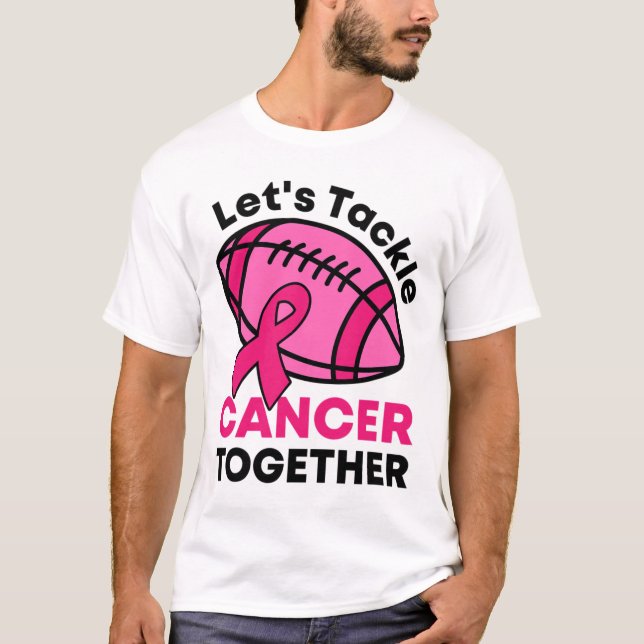 Camiseta Juntar O Cancer De Futebol Com O Cancer Da Mama De (Frente)