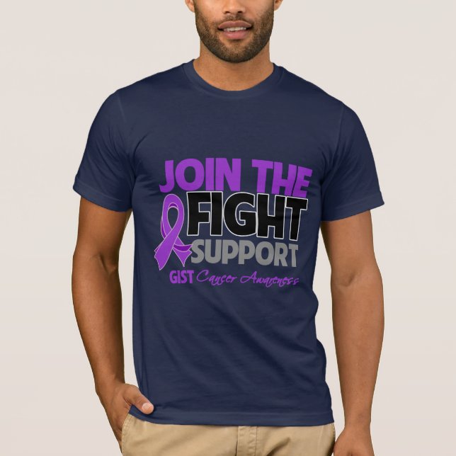 Camiseta Junte-Se À Consciência Do Cancer GIST De Suporte À (Frente)
