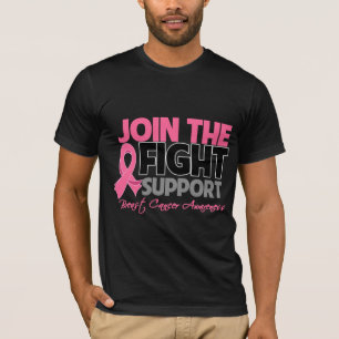 Camiseta Junte-se à consciência do cancro da mama do apoi