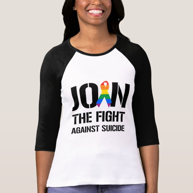 Camiseta Junte-se à luta contra o gay suicídio (Frente)