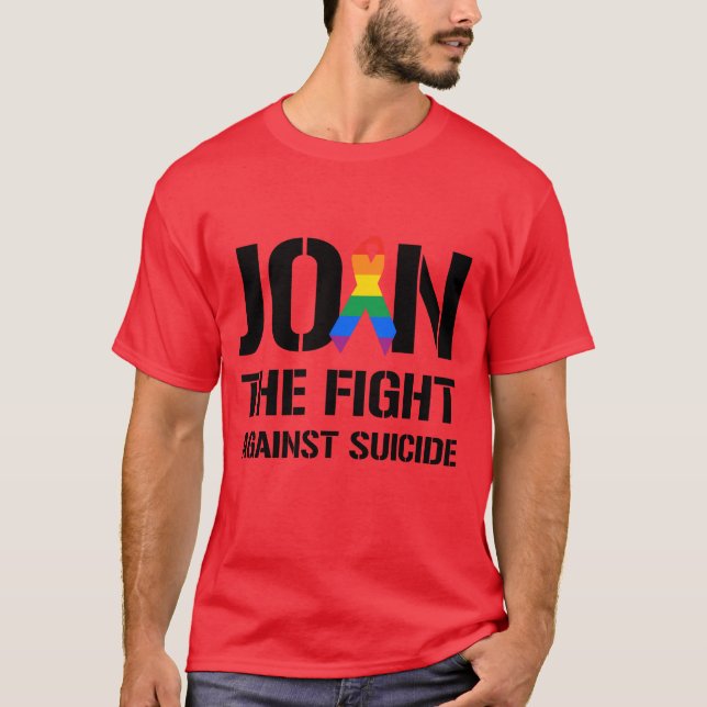 Camiseta Junte-se à luta contra o gay suicídio (Frente)