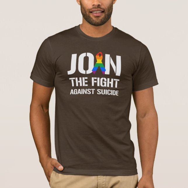 Camiseta Junte-se à luta contra o suicídio de LGBT (Frente)
