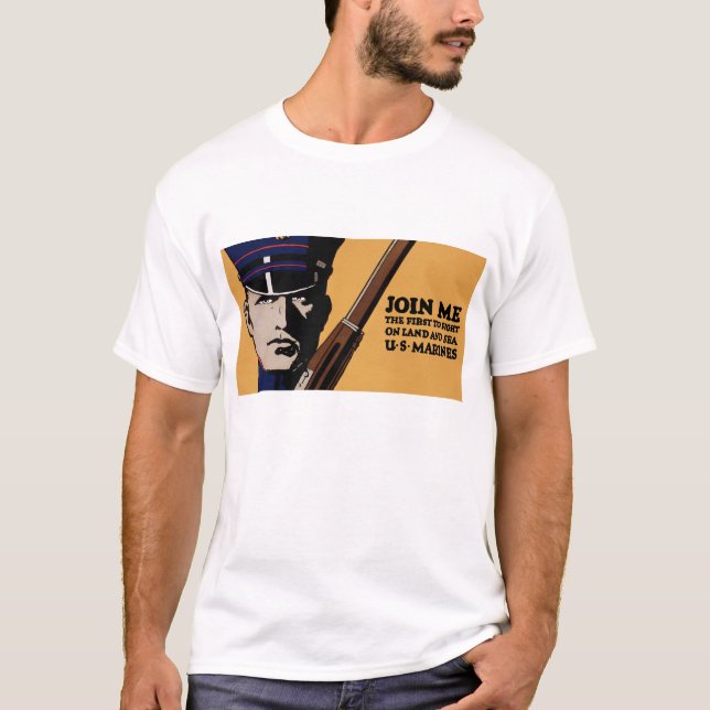 Camiseta Junte-se a mim ~ Fuzileiros dos EUA (Frente)