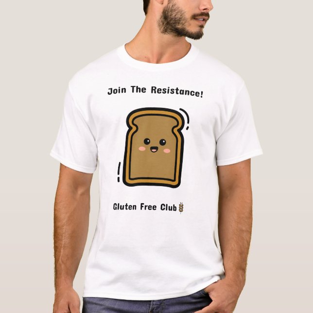 Camiseta Junte-se à Resistência: Clube Livre Gluten (Frente)