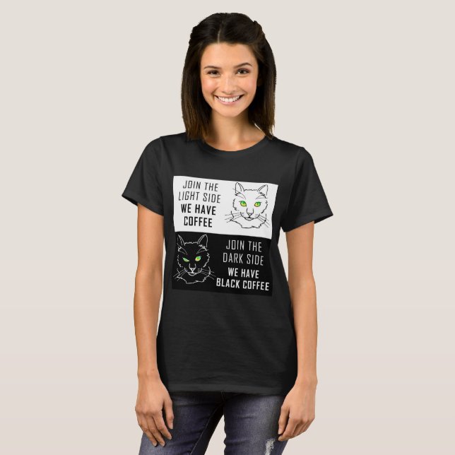 Camiseta Junte-se ao lado escuro claro (Frente Completa)