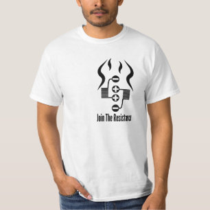 Camiseta Junte-se ao T do branco da resistência