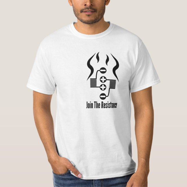 Camiseta Junte-se ao T do branco da resistência (Frente)
