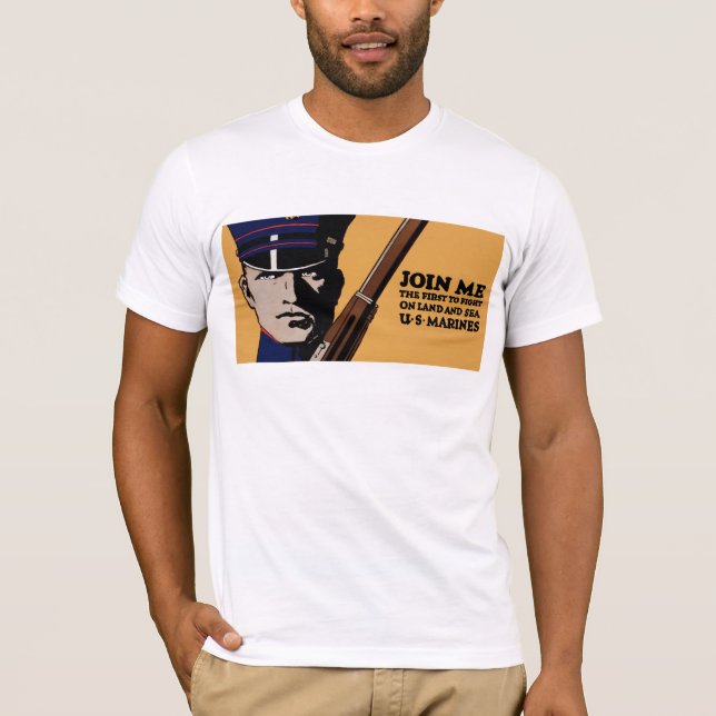 Camiseta Junte-se me fuzileiros navais dos E.U. do ~ (Frente)