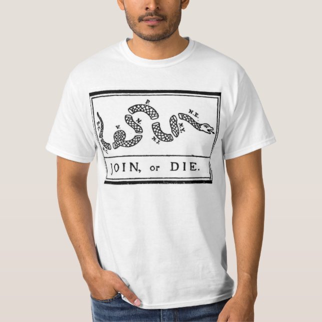 Camiseta Junte-se ou morra-se bandeira da guerra de (Frente)