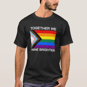 Camiseta Juntos brilhamos mais Bandeira lgbtqia+