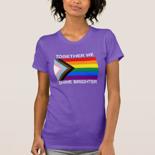 Camiseta Juntos brilhamos mais Bandeira lgbtqia+