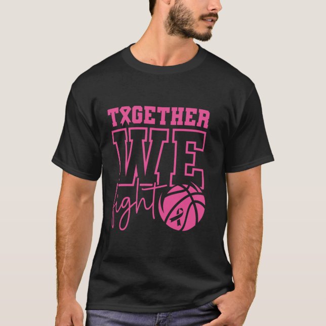 Camiseta Juntos, Combatemos O Awarene Do Cancer De Basquete (Frente)