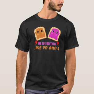 Camiseta Juntos Como Pb & J Peanut Butter Jelly Comida Gra