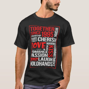 Camiseta Juntos Desde 1995. Casal de correspondência de es