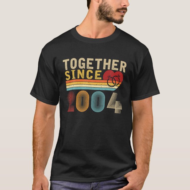Camiseta Juntos Desde 2004 Casal 17º Casamento E (Frente)