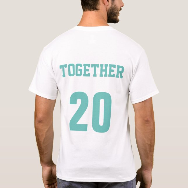 Camiseta Juntos Desde Casais De Ano Para O Aniversário (Verso)