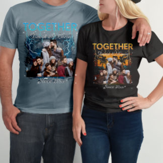 Camiseta Juntos Desde Estilo Retro de Bootleg Foto Personal